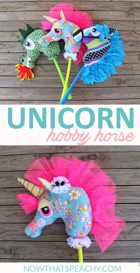 Handmade toy hobby horse diy pony unicorn dragon inspiration for gift present giving Unicorn Hobby Horse, Dragon Inspiration, Unicorn Dragon, Handmade Crafts Gifts, Mini Amigurumi, Stick Horses, Finding A Hobby, Pony Unicorn, Horse Diy