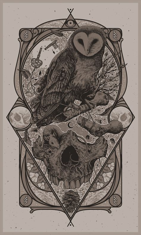 Owl Skull, Arte Grunge, Arte Peculiar, Occult Art, Dark Art Illustrations, Kung Fu Panda, Owl Art, Arte Animal, Skull Art