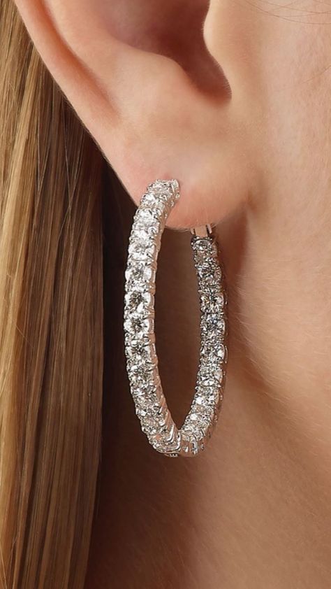 Diamond Hoop Earrings Large, Hoop Earrings Large, Accessories Styling, Jewelry Set Design, Ann Marie, Love Bracelet, Earrings Large, Cartier Love, Diamond Hoop Earrings