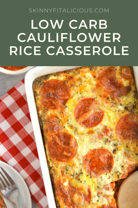 Cauliflower Rice Pizza Crust, Cauliflower Rice Pizza, Breakfast Cauliflower, Cauliflower Pizza Recipe, Cauliflower Rice Casserole, Low Carb Breakfast Casserole, Low Carb Rice, Healthy Egg Recipes, Packed Breakfast