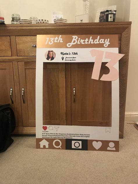 13th birthday instagram frame 12tg Birthday Party Ideas, Birthday Themes For 13th Birthday, 13tg Birthday Ideas, Bday Party Ideas 13th Birthday, 13 Birthday Party Ideas Themes, 13th Birthday Picture Ideas, 13 Girl Birthday Party Ideas, Pink 13th Birthday Party Ideas, 13 Bday Ideas