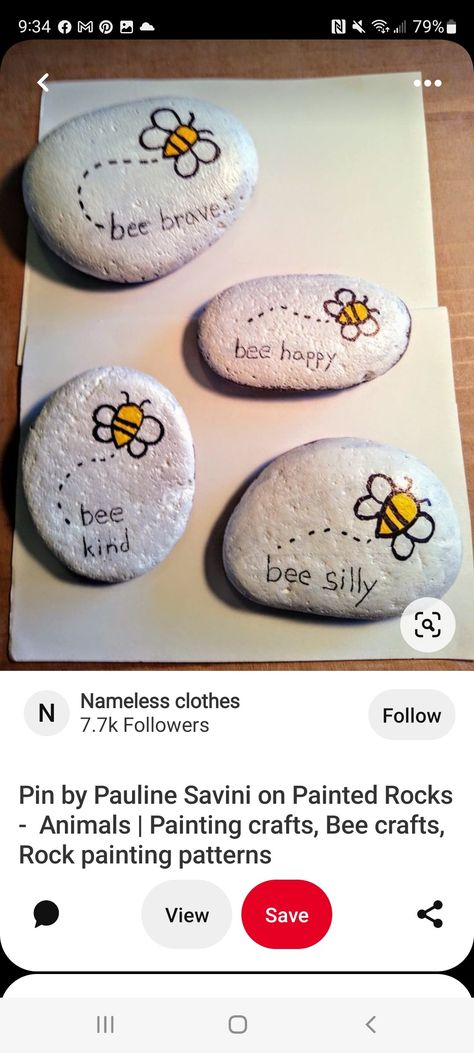 Pet Rocks Craft, Bee Rocks, Happy Rock, Garden Rock Art, Rock Gifts, Painted Rocks Diy, Rock Painting Patterns, Bee Crafts, Pet Rocks