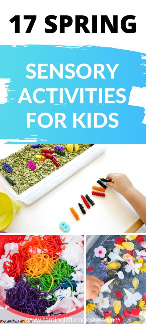 Check out this list of 17 Spring themed sensory activities for kids. Sensory bis, bottles and bags for toddlers and preschool #spring #sensory #toddlers #preschool Spring Sensory Activities, Spring Sensory, Sensory Activities For Toddlers, Sensory Activities For Preschoolers, Preschool Activities At Home, Daycare Curriculum, Spring Activities For Kids, Sensory Activities For Kids, Preschool Spring