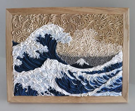 Reddit - Explora lo que quieras Clay Quilling, Clay Pictures, Clay Painting, Paper Quilling Jewelry, The Great Wave, Clay Paint, Paper Quilling Designs, Great Wave Off Kanagawa, Top Crafts