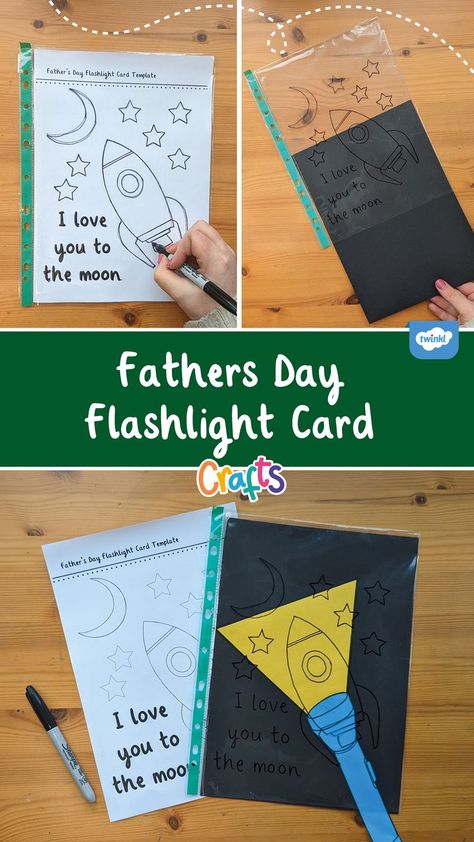 Father's Day DIY Gifts for Children Fathers Day Card For Kids, Diy Gifts For Children, Flashlight Craft, Summer School Activities, Toddler Games, Magic Effects, Teacher Motivation, Magic Theme, Toddler Curriculum