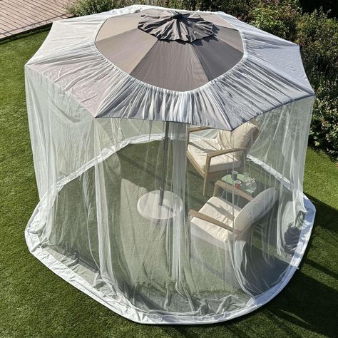 PRICES MAY VARY. EXTRA LARGE DESIGN! Generally, this size is suitable for umbrellas between 11 and 12 feet. Our umbrella mosquito net features extra wide fabric for a more spacious design and better coverage. HEAVY DUTY OUTDOOR FABRIC! Our outdoor mosquito nets are designed for resilience, withstanding sun, light rain, and wind. Crafted from reinforced polyester, these nets ensure longevity and durability. Perfect for summer, our nets can be left outside all season, providing continuous protecti Outside Canopy, Insect House, Kids Bed Canopy, Mosquito Net Bed, Pony Wallpaper, Tent Living, Mosquito Protection, Cute Umbrellas, Screen Enclosures