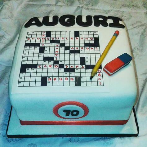 Crosswords cake Crossword Cake, Crossword Puzzle, Cupcake Cookies, Cupcake, Birthday Cake, Cake, Birthday, Essen