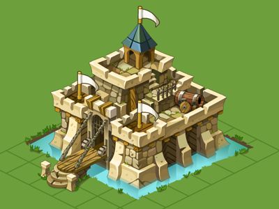 Dribbble - Castle by Pykodelbi Isometric Assets, Castle Fortress, Castle Cartoon, Environment Props, Casual Art, Isometric Art, Game Props, Game Ui Design, Mobile Art