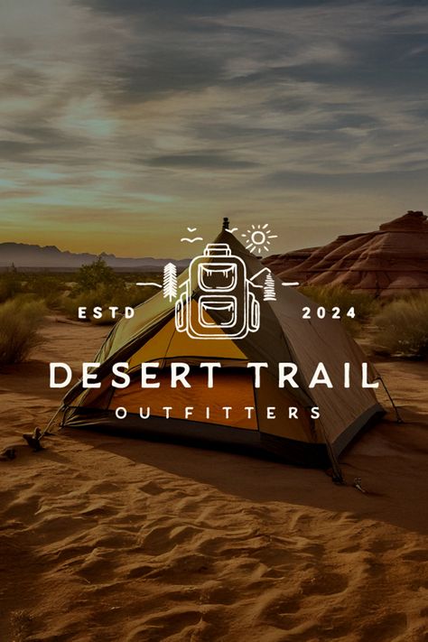 Discover the bold identity of Desert Trail Outfitters! From stunning visuals to a unique brand story, see how I brought this passion project to life. Ready to elevate your brand? Let's connect! Outdoor Brand Design, Desert Logo Design, The Desert Aesthetic, Desert Branding, Desert Logo, Outdoor Branding, Ci Design, Adventure Branding, Desert Aesthetic