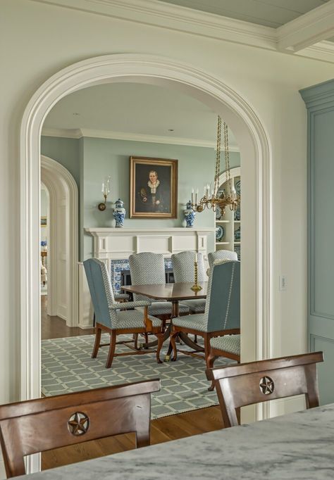 White Dining Rooms, Archway Molding, Old Money Ralph Lauren, Canada Dream, Formal Dining Room Table, Marsh House, Vintage Bedroom Styles, Nantucket Style Homes, Nantucket House