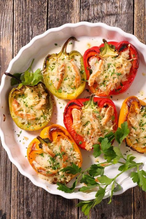 This stuffed bell peppers recipe will be your new favorite go-to dinner recipe. It has an Italian flair with a secret ingredient that we will share in the recipe. Costco Stuffed Peppers Recipe, Low Carb Stuffed Bell Peppers, Best Stuffed Pepper Recipe, Butter Beans Recipe, Raw Rice, Stuffed Peppers Recipe, Bell Pepper Recipes, Hearty Casseroles, Peppers Recipes