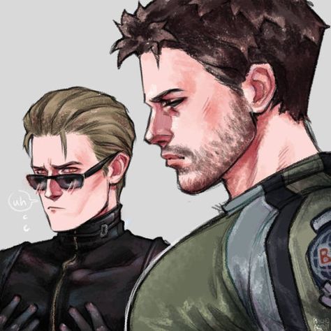 Albert Wesker And Chris Redfield, Wesker And Chris Matching Pfp, Chris Redfield X Albert Wesker, Pfps Matching Couple, Albert Wesker X Chris Redfield, Wesker And Chris, Wesker X Chris, Sherry Birkin, Rebecca Chambers