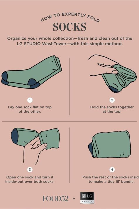 Organize your whole collection–fresh and clean out of the @lgusa Studio WashTower–with this simple method. #f52partner Fold T Shirts, Folding Socks, Perfect Laundry Room, Fold Clothes, Laundry Stripping, Wrinkled Clothes, Shirt Folding, Packing Clothes, Folding Laundry