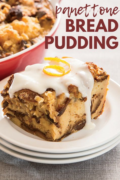 A holiday twist on classic bread pudding, this recipe uses panettone bread. Panatone Bread, Panettone Bread Pudding, Classic Bread Pudding, Panettone Bread, Panettone Recipe, Bread Pudding Easy, Yummy Christmas Treats, Tasty Desserts, Bread Pudding Recipe