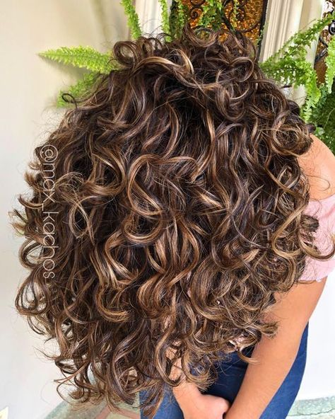 Curly Hair Color Bliss Voluminous Vibes Dimensional Highlights Curly Hair, Highlights On Curly Dark Hair, Short Curly Hair 2024, Ombre Hair Color Curly Hair, Highlights For Curly Hair Natural Curls Brunettes, Lowlights On Curly Hair, Black Curly Hair With Blonde Highlights, Curly Hair With Lowlights, Babylights Curly Hair