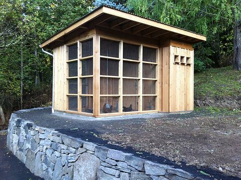 MetroCoop + Basalt Wall | Phase 01 of a NW hillside developm… | Flickr Contemporary Garage, Chicken Coup, Urban Chickens, Coop Design, Chicken Coop Designs, Coop Plans, Building A Chicken Coop, Chicken Coop Plans, Backyard Chicken Coops