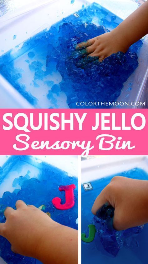 Jello Sensory Bin, Sensory Bins For Toddlers, Letter J Activities, Letter J Crafts, Preschool Letter Crafts, Sensory Activities For Preschoolers, J Craft, The Letter J, Preschool Homeschool