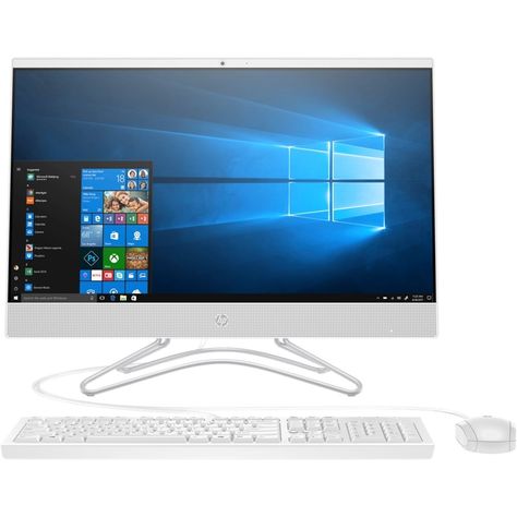 HP - 23.8"" Touch-Screen All-In-One - AMD Ryzen 3-Series - 8GB Memory - 1TB Hard Drive + 128GB Solid State Drive - Snow White All In One Computer, Hard Drive Storage, All In One Pc, Electronics Storage, White Screen, Computer Sticker, Hp Pavilion, Desktop Computer, Hd Camera