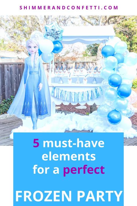 This season provides the perfect occasion to go all out and create a magical frosted wonderland to celebrate a little princess's birthday, using our Winter Onederland balloon garland kit, which is perfect for this theme! #shimmerandconfetti #winteronederland #frozen #party #balloongarland