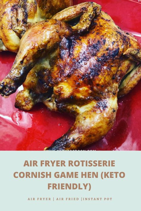 Air Fryer Rotisserie Cornish Game Hens, Hen Recipes, Game Hen Recipes, Cornish Game Hen Recipes, Air Fryer Easy, Cornish Hen Recipe, Game Hens, Cornish Hen, Cornish Game Hen