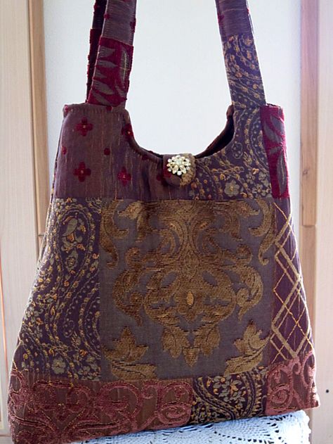 Tapestry Vintage, Sac Diy, Diy Sac, Hippie Bags, Boho Bags, Patchwork Bags, Craft Bags, Pretty Bags, Market Tote