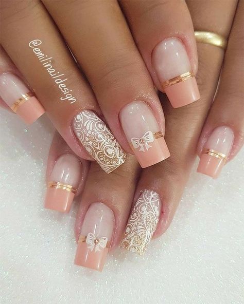 Nail Art Mariage, Simple Wedding Nails, Wedding Nail Art, Wedding Nail Art Design, Bridal Nail Art, Nail Art Images, Nagellack Trends, Wedding Nail, Pretty Nail Art Designs