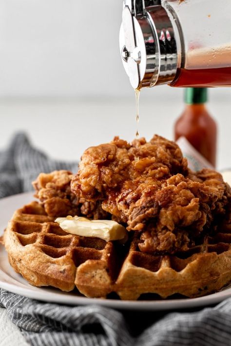 Chicken And Waffles Recipe, Fried Chicken And Waffles, Best Brunch Recipes, Royal Caribbean Cruises, Fluffy Waffles, Waffles Easy, Waffles Recipe, Buttermilk Chicken, Homemade Waffles