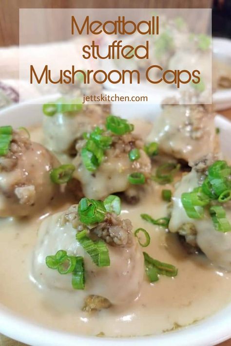 Swedish Meatball Stuffed Mushroom Caps Fried Chicken Gizzard Recipe, Superbowl Sunday Food, Gizzards Recipe, Party Bread, Mushroom Caps, How To Make Meatballs, Stuffed Mushroom, Meatball Ingredients, Bread Appetizers