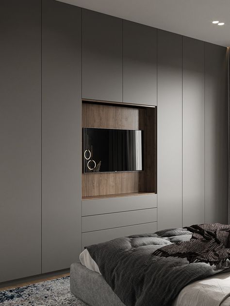 Sleeping Room Design, Modern Bedroom Wardrobe, Bedroom Wardrobe Ideas, Bedroom Wardrobe Design, Bedroom Built In Wardrobe, Stylish Bedroom Design, Bedroom Cupboards, Bedroom Tv, Bedroom Interior Design Luxury