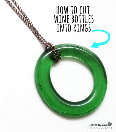 One of my very favorite necklaces is a simple round glass ring, upcycled into a pendant from an old green wine bottle. I'm so excited to start making them myself! Cut Wine Bottles, Plastik Recycling, Wine Bottle Project, Recycled Wine Bottles, Recycled Wine Bottle, Wine Craft, Astuces Diy, Wine Bottle Art, Wine Bottle Diy