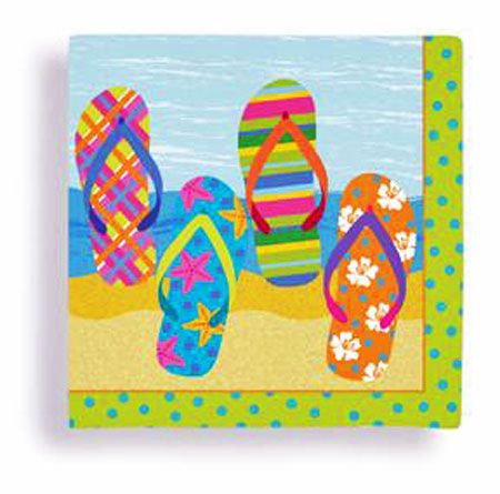 Beach Flip Flop Beverage Napkins Flip Flop Art, Custom Flip Flops, Note Pad Covers, Memo Notepad, Beverage Napkins, Elementary Art, Childrens Art, Personalized Stationery, Party Card