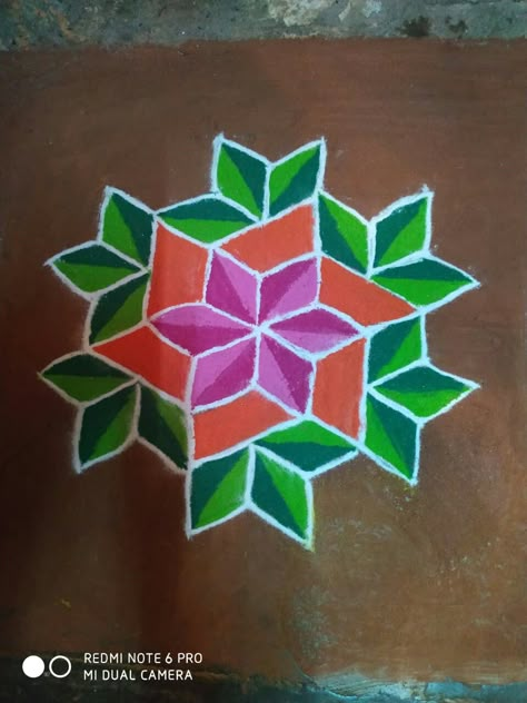 Dotted Rangoli Design With Colour, Dots Rangoli With Colors, Short Rangoli, பொங்கல் கோலம், Colour Kolam, Colourful Rangoli, 3d Rangoli, Indian Rangoli Designs, Dot Rangoli