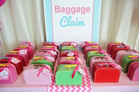 SO many cute ideas!  Baggage claim, In flight dining (lunch), welcome aboard, first class lounge, etc Airplane Party Theme, Airplane Birthday Theme, Fifth Birthday Party, Vintage Airplane Party, First Class Lounge, Planes Birthday Party, Planes Birthday, Paris Birthday Parties, Class Birthdays