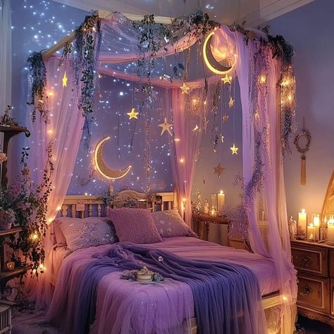 Celestial Room, Fairy Bedroom, Old Souls, Fantasy Bedroom, Dream Bedroom Inspiration, Cute Bedroom Decor, Dreamy Room, Bedroom Decorating, Dream Room Inspiration