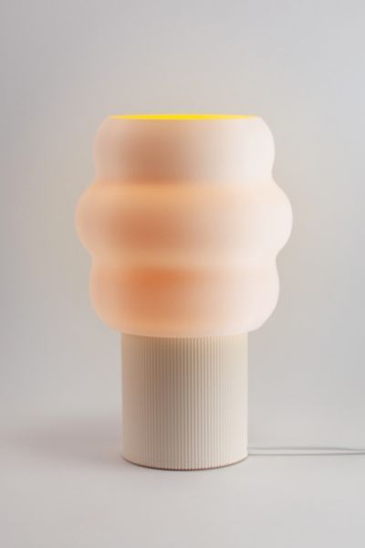 The Jelli Table Lamp finds its creative spark in the playful contours of soft serve ice cream, resulting in a design that’s whimsical and unique. The warm glow will bring happy vibes to any space. The Jelli Table Lamp is a great addition to your working desk or bedside table. The Jelli Table Lamp is designed, 3D printed, and hand assembled by Honey and Ivy Studio in Portland, Oregon. The 3D printing process is similar to making ceramic pottery in that each printed part is unique and has its own Useful 3d Prints, Furniture Apartment, Bead Loom Designs, 3d Printer Designs, Uo Home, 3d Lamp, Soft Serve Ice Cream, Beautiful Lighting, Cute Room Decor