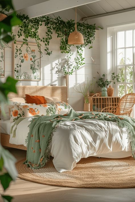 29 Boho Bedroom Layout Ideas 19 Boho Bedroom Layout, Earthy Boho Bedroom, Vintage Boho Bedroom, Bedroom Layout Ideas, Studio Bedroom, Bohemian Interiors, Boho Bedroom Design, Boho Style Bedroom, Bedroom Layout