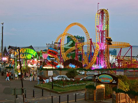 Adventure Island, Southend-on-Sea. Southend Adventure Island, Southend On Sea Aesthetic, Southend On Sea Beach, Sealife Watercolor, Sea Life Crafts, Sea Life Nursery, Fair Aesthetic, Sea Life Centre, Sea Life Artwork