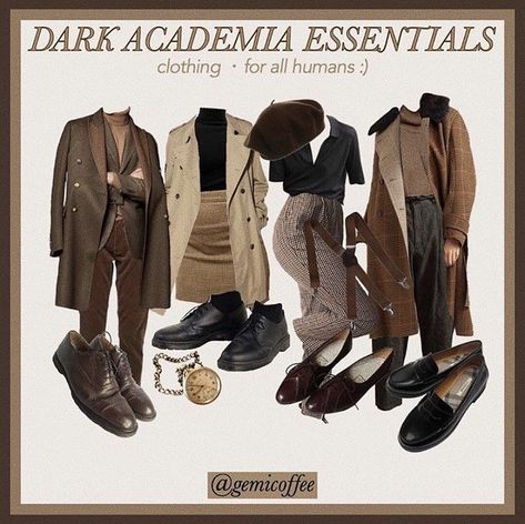 Dark Academia Wardrobe Essentials, Academia Wardrobe Essentials, Dark Academia Wardrobe, Academic Fashion, Academia Wardrobe, Dark Academia Look, Dark Academia Fashion Pants, Dark Academia Outfits, Dark Academia Outfit