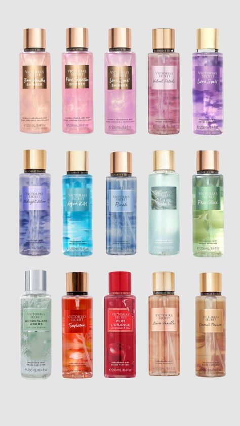 victoria’s secret sprays #victoriassecret #vs #sprays Victoria Secret Perfume Collection, Perfume Oil Recipes, Victorias Secret Perfumes, Victoria Secret Spray, Victoria Secret Perfume Body Spray, Profumo Victoria Secret, Perfume Hacks, Perfume Quotes, Her Perfume