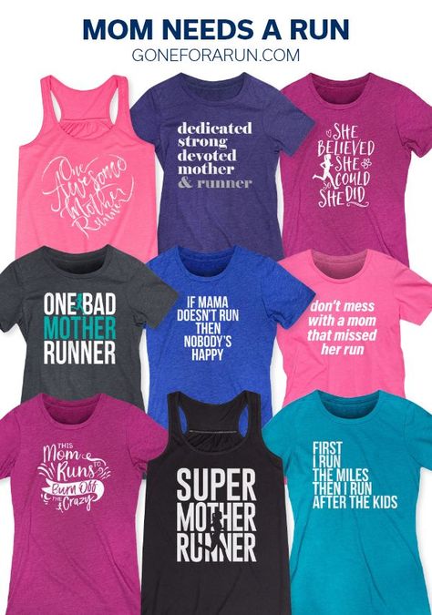 Celebrate your Runner Mom with fun apparel and gifts she will enjoy every day. Find the perfect gift for Mother's Day for your favorite Mother Runner. Our Virtual Races are never canceled and make a unique present. #motherrunner #runlikeamother Fun Run Tshirt Design Shirt Ideas, Running Mom Shirt, Pre-shrunk Graphic Tee For Mother's Day, Marathon Tshirts, Marathon Support Shirts, Running Jewelry, Running Posters, Running Mom, Mother Runner