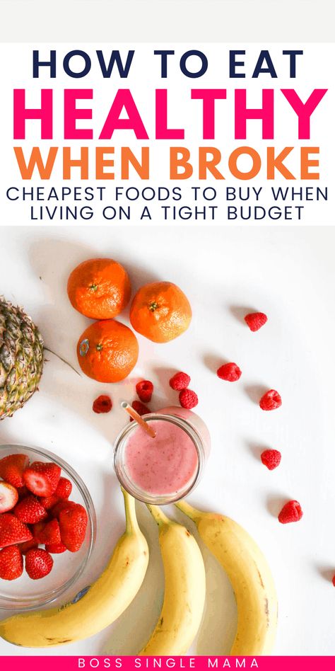 Eat healthy even when you're broke. Learn the cheapest foods to buy to save money while still eating healthy. #cheapfoodstobuy #savemoneyongroceries Cheap Paleo Meals, Cheap Groceries, Eat On A Budget, Healthy Budget, Ways To Eat Healthy, Cheap Healthy, Cheap Healthy Meals, Healthy Grocery List, Cheap Dinners