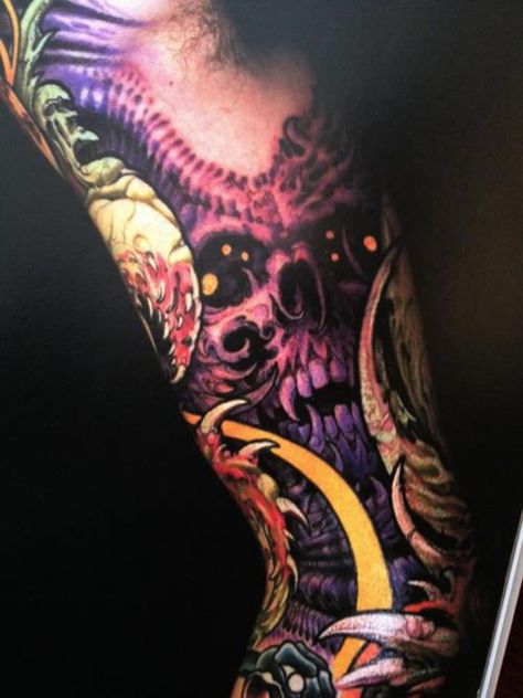 Grime Grime Tattoo, Biomech Tattoo, Tattoos Pinterest, Monster Tattoo, Dragon Sleeve, Bright Tattoos, Demon Tattoo, Bone Tattoos, Biomechanical Tattoo