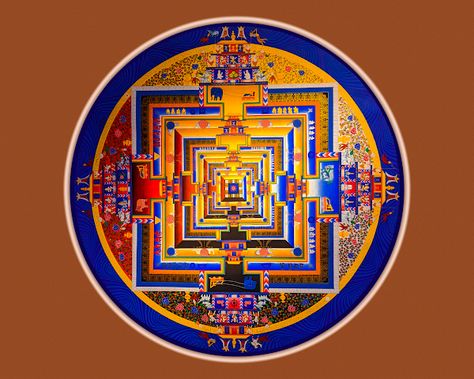 Kalachakra Mandala Thangka Painting - Nepali Ghar | OpenSea Kalachakra Mandala, Sanskrit Words, Thangka Painting, Tibetan Buddhism, Meditation Practices, Houston Astros Logo, Sanskrit, Nature Photos, Buddhism