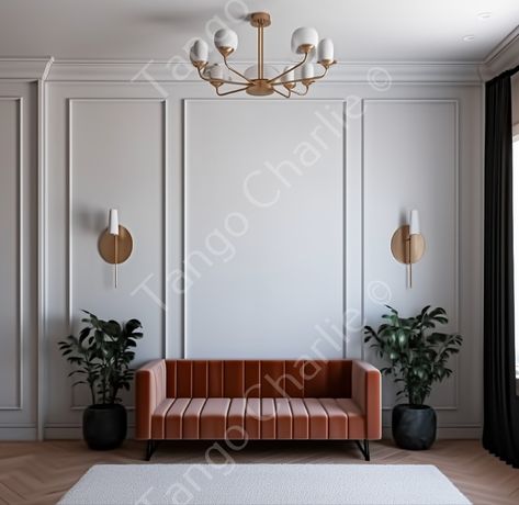 "Wall Moulding Ready Made Kit - Accent Wall Kit -Paintable Wall molding Kit - Ready to assemble, pre-cut Wainscoting Set, Wall paneling kit - Bespoke Panels- Wall Trim - Chair Rail Kit 🌟Moldings are  0.9\" wide light polysthrene - NOT WOOD  🌟Looking to add some sophistication and style to your living space?  Our collection of paintable wall moulding kits has got you covered!  Whether you're undertaking a home renovation project or just looking to add some unique details, our range of Wainscoti Molding Accent Wall Dining Room, Modern Wainscoting Ideas Living Room Accent Wall, Wall Moulding With Lights, Wall Molding High Ceiling, Feature Wall Design Bedroom, Applied Molding On Walls, Wall Panels Dining Room, Wall Trim Ideas Moldings, Wainscoting Around Windows