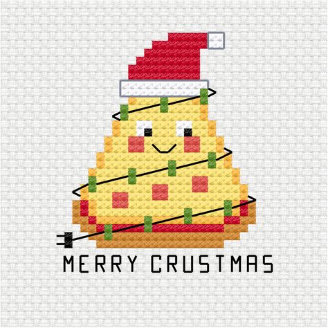 This cute pizza piece that wishes everybody a merry Christmas is the latest addition to the holiday cross stitch pdf pattern series I am building up for my patrons. Merry Crustmas cross stitch pdf pattern - Ringcat Small Christmas Cross Stitch, Small Xmas Cross Stitch Patterns, Mini Christmas Cross Stitch Patterns, Cross Stitch Christmas Presents, Gingerbread Cross Stitch, Kawaii Christmas Cross Stitch, Cross Stitch Merry Christmas, Mario Christmas Cross Stitch, Cross Stitch Merry Christmas Words