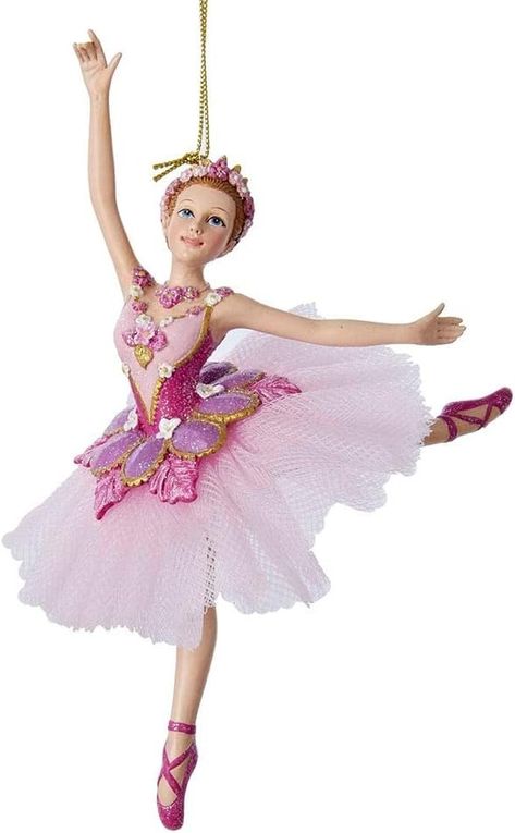 Amazon.com: Kurt Adler Sugar Plum Ballerina Christmas Ornament : Home & Kitchen Fairy Ballerina, Nutcracker Christmas Tree, Ballerina Ornaments, Ballet Doll, Sugar Plum Fairy, Nutcracker Ballet, Kurt Adler, Candy Christmas Decorations, Pink Tutu