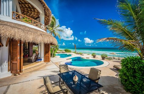 5 Luxury Villas In Mexico To Stay At Before You Die | Best Luxury Villas In Mexico Villas Design, Colorful Apartment, Puerto Morelos, Luxury Villa Rentals, Luxury Retreats, Beautiful Villas, Quintana Roo, Luxury Villas, Villa Rental