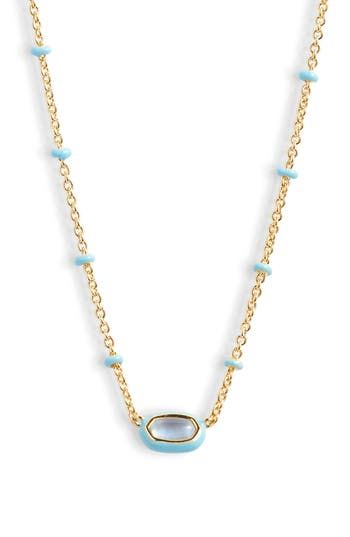 Satellite disc stations match the color-pop pendant on this delicate chain necklace plated in glossy 14-karat gold. 14 3/4" length; 4" extender; 1/4"W x 1/8"L pendant 14k-gold plate/enamel, glass and mother-of-pearl or agate Imported Colorful Necklaces, Elisa Pendant Necklace, Kendra Scott Necklace Elisa, Preppy Hairstyles, Birthday Basket, Pretty Jewelry Necklaces, Preppy Jewelry, Kendra Scott Necklace, Jewelry Accessories Ideas