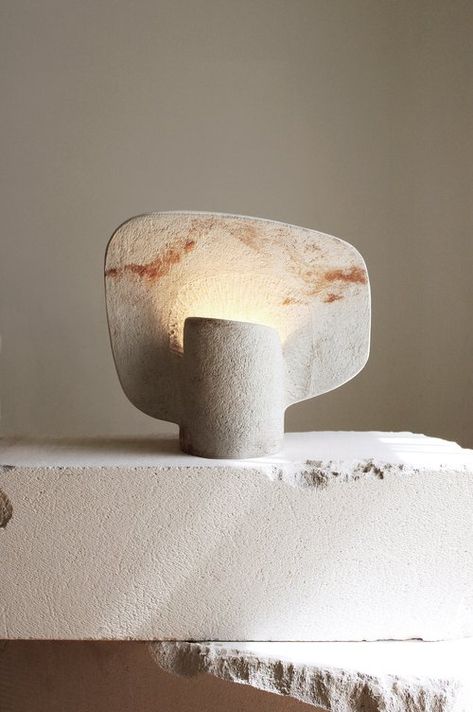 EVOLUTION LAMP — JAN VOGELPOEL CLAY SCULPTOR Clay Lamp, Abstract Tile, Ceramic Lamp Base, Terracotta Clay, Porcelain Tableware, Mornington Peninsula, Relief Sculpture, Ceramic Light, Earthenware Clay