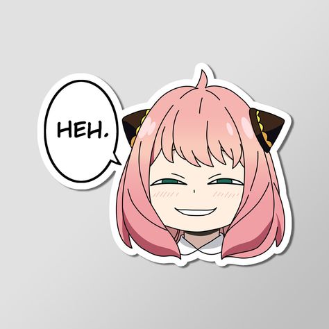 A reaction sticker of anya forger titled :hehe: Anya Spy X Family Drawing, Anya Smug Face, Smug Face, Spy X Family Anime, Anya Forger, Spy X Family, Vinyl Sticker, Vinyl, Anime